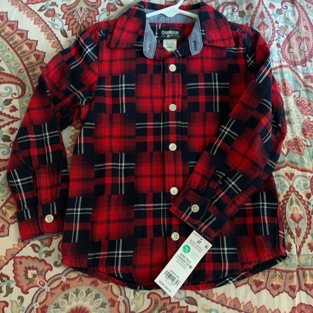 NWT - 3T - boys button up shirt